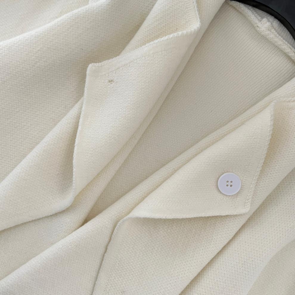 【outer】折り襟ニットコートベルト付き　M27724