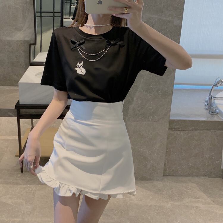 【bottoms】夏INS風Aライン合わせやすいボディラインショート丈スカートF0269