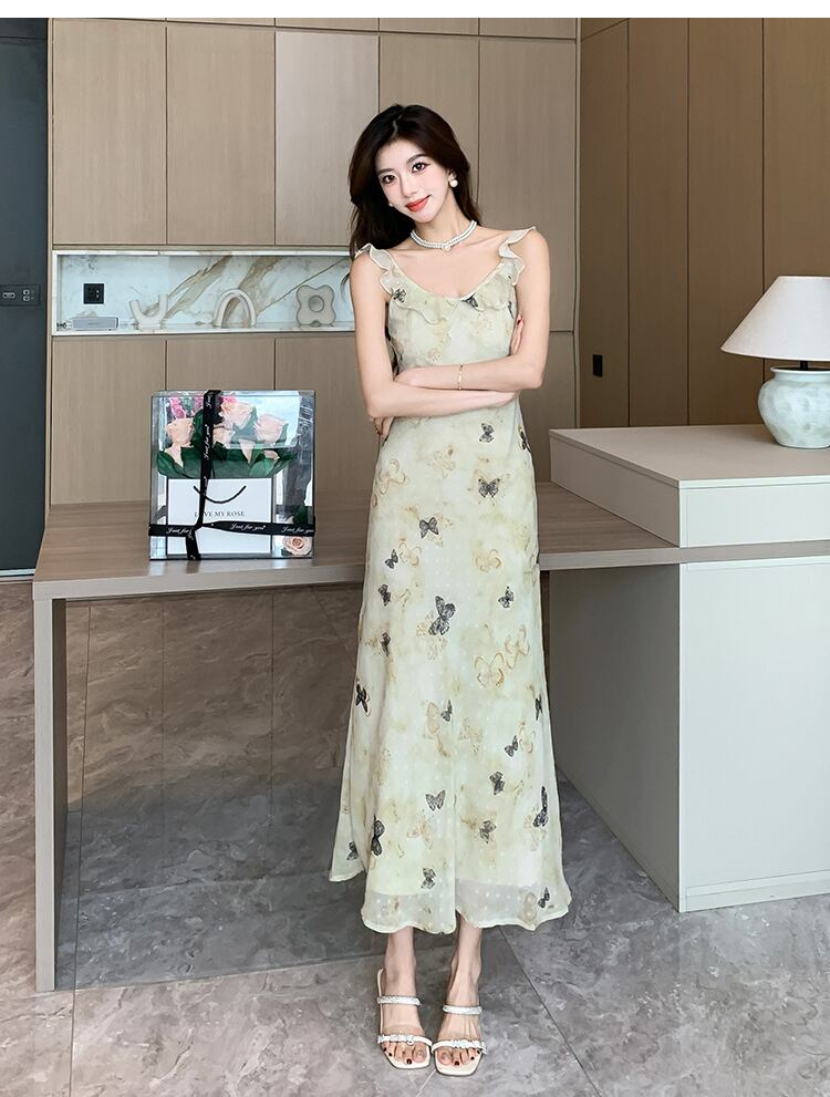 【dress】VネックプリントキャミワンピースG20647