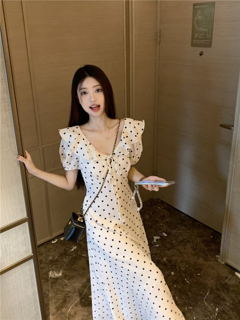 【dress】ドット柄ワンピース　M24031
