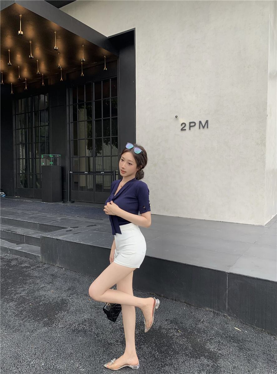 【tops】Vネック体型カバーTシャツG21336