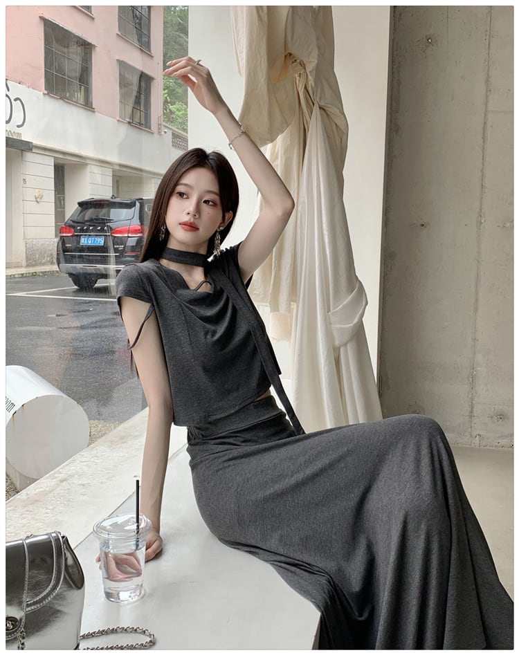 【set】Tシャツ×ロングスカートセット　M24192
