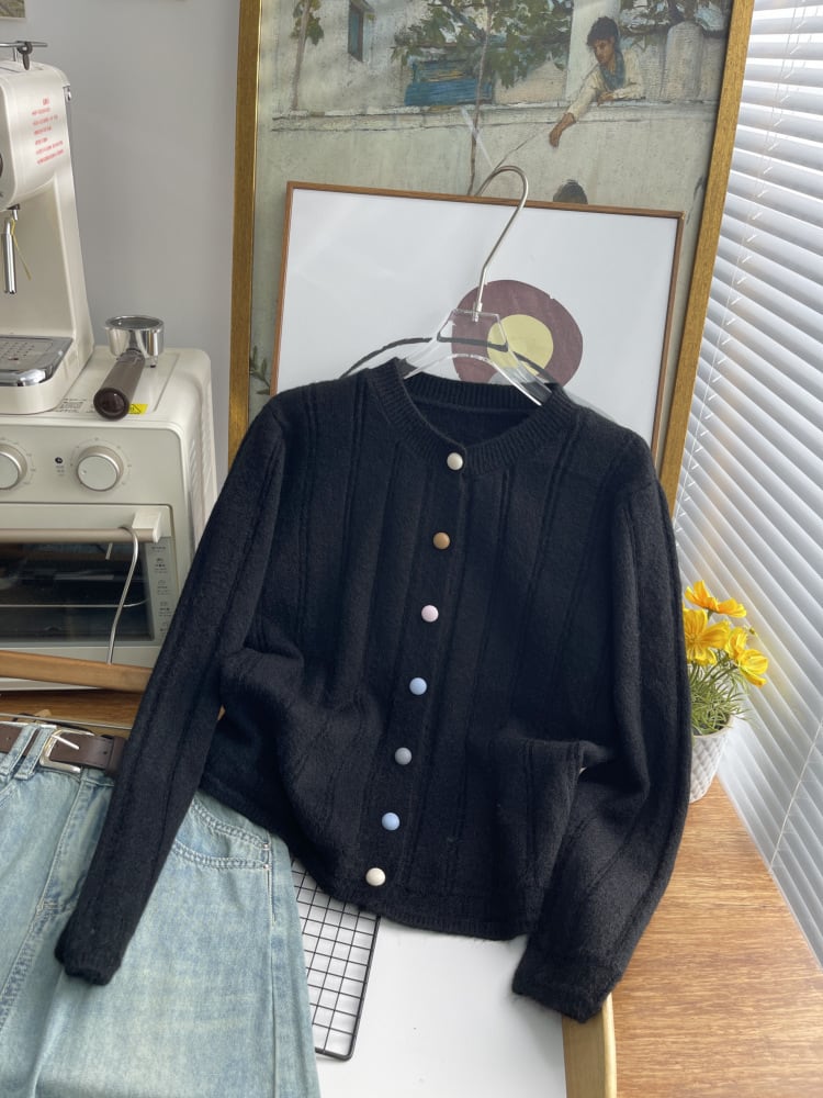 【outer】クルーネックニットカーデ　M28957