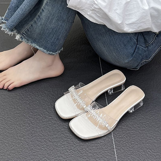 【shoes】3色チャンキーヒールサンダルF7462