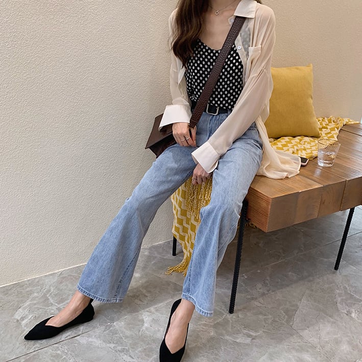 【tops】流行アイテム！折り襟紫外線対策日焼け対策シンプル長袖無地ゆったり着回しシャツF0093