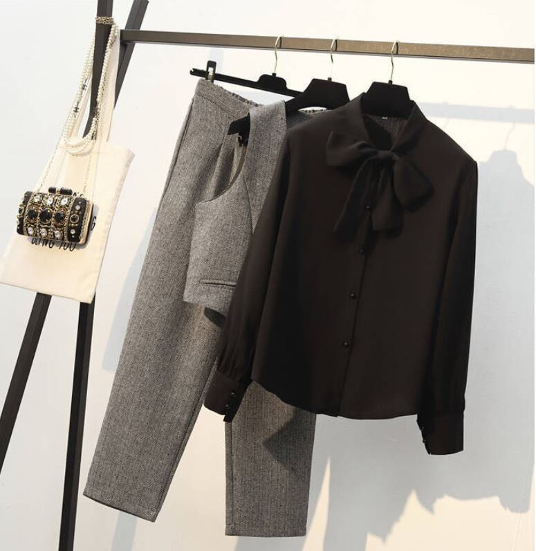 【set】ファッション!気質満点スーツベスト+シャツ+パンツオシャレ3点セット G2525