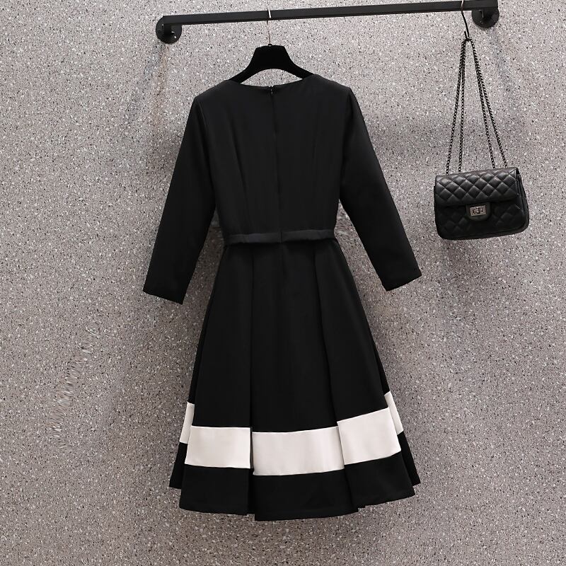 【dress】上品な質感!気質満点レトロオシャレ着痩せシンプルAラインワンピース G3622