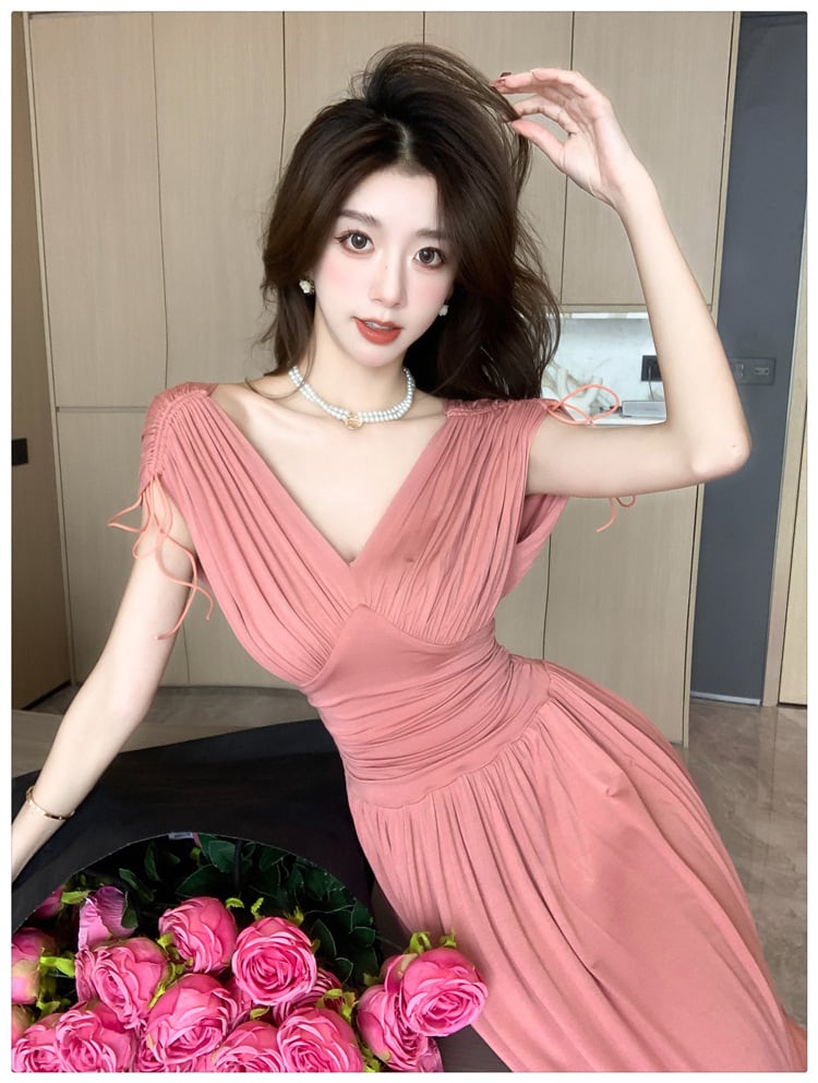【dress】Vネックワンピース　M24966