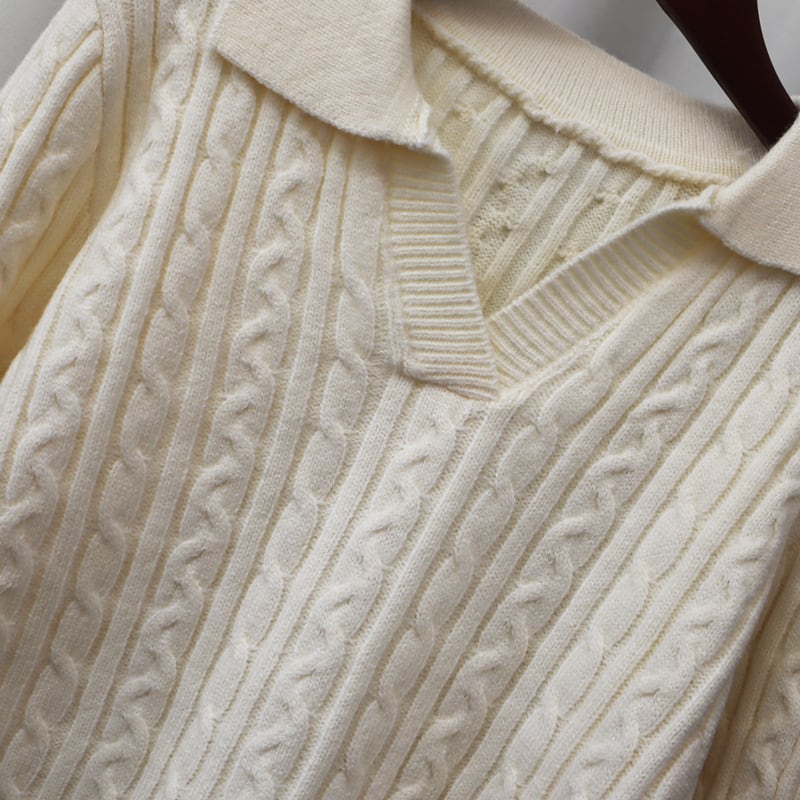 【tops】POLOネックニットセーター　M27521