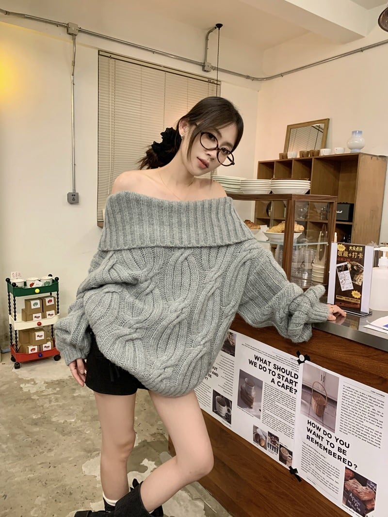 【tops】ボートネックニットセーター　M27457