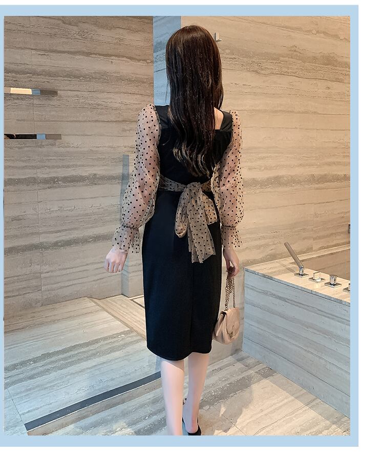 【dress】美感いっぱい!気質満点レトロ秋新作フランス風スウィートワンピース G1656