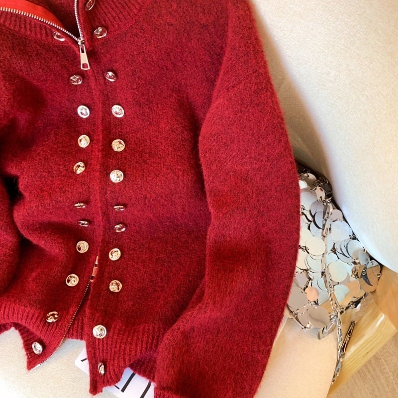 【outer】ファスナーニットカーデ　M29155