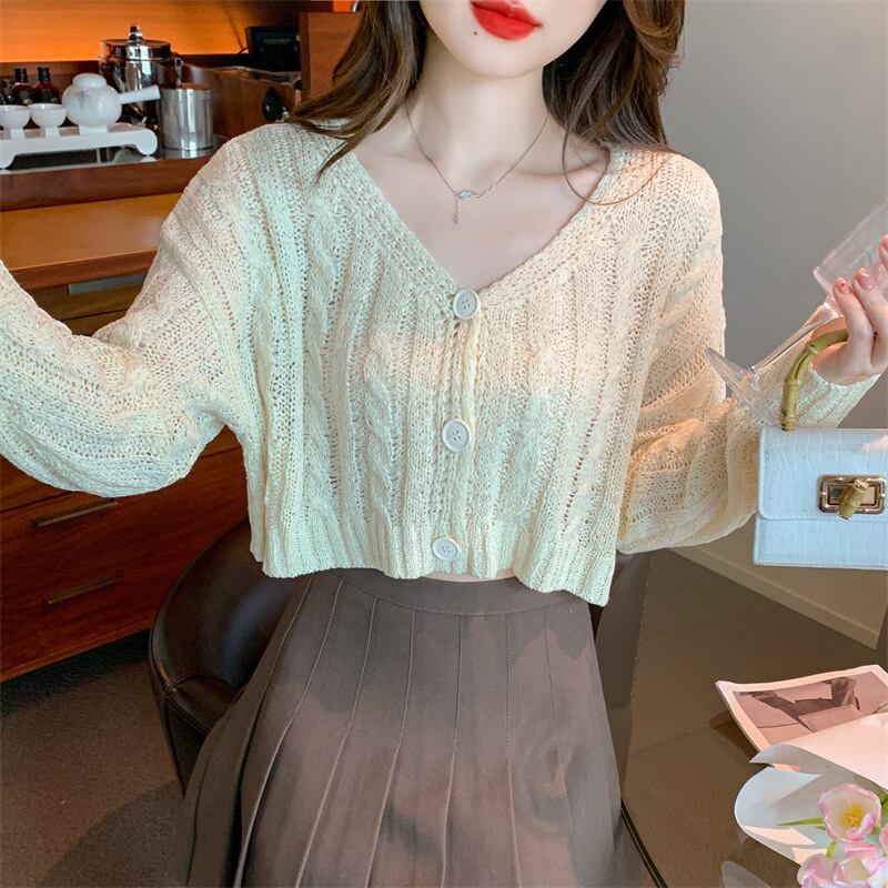【outer】カットワークニットカーデ　M29379