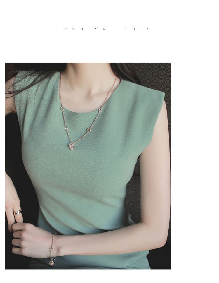 【dress】高級感!気質満点OL通勤レトロ タイト ノースリーブ スリット ワンピース G0893