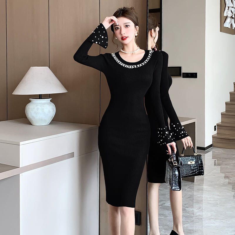 【dress】パールニットワンピース　M27070