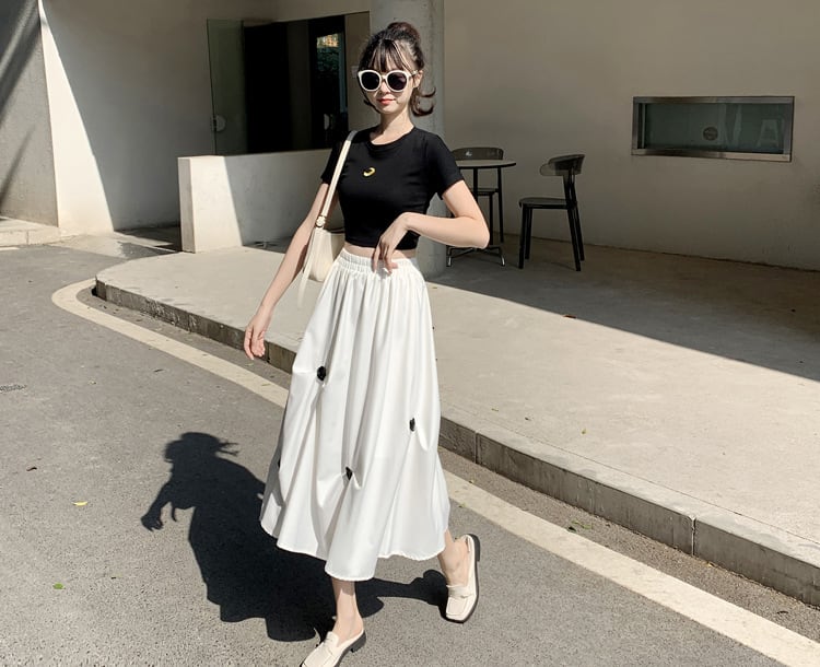 【bottoms】不規則ギャザースカートG20980