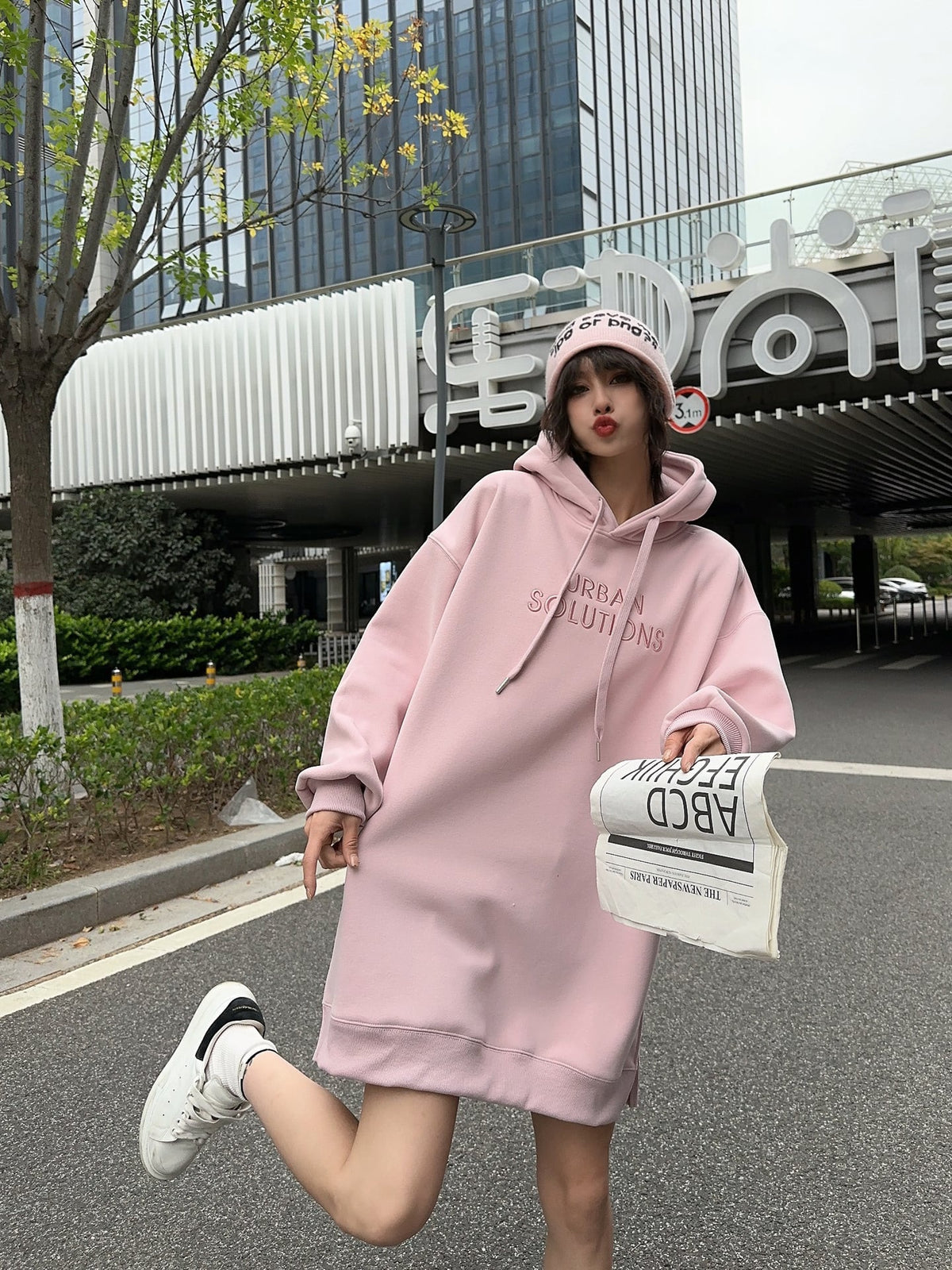 【dress】フード付きカジュアルワンピース    N2166