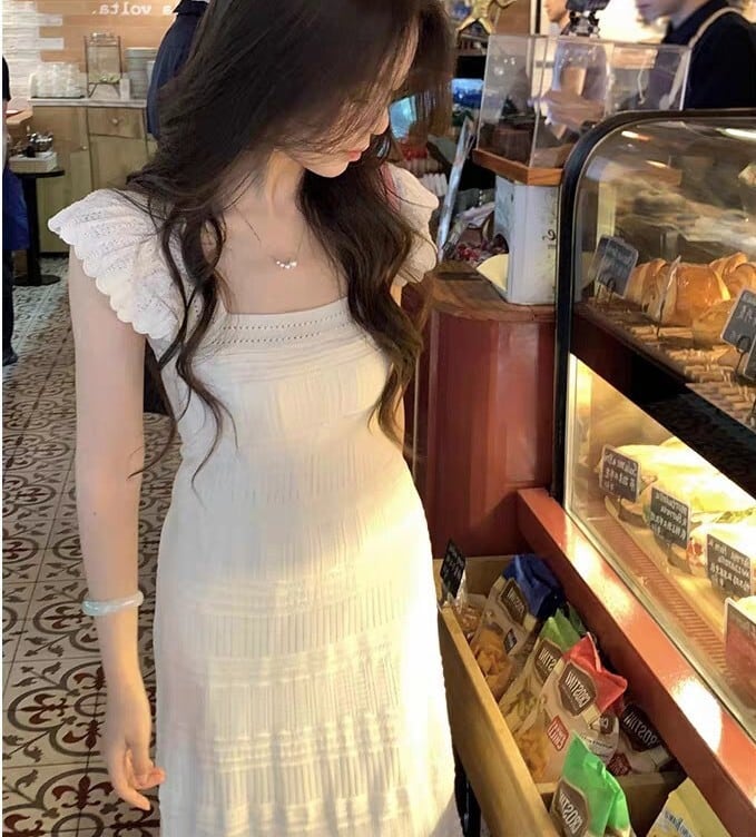 【dress】カットワークニットワンピース　M24657
