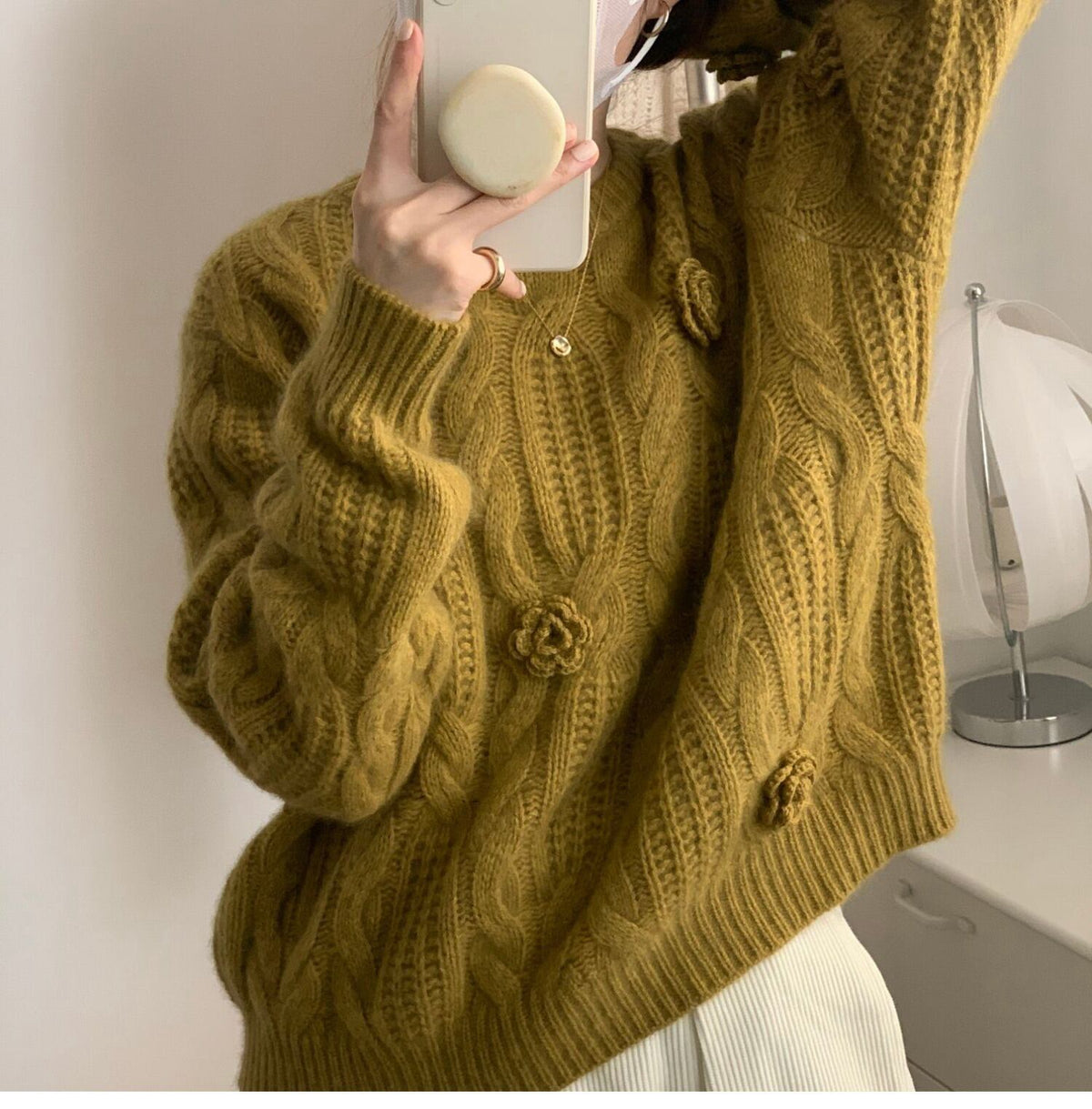 【tops】クルーネックニットセーター　M19144
