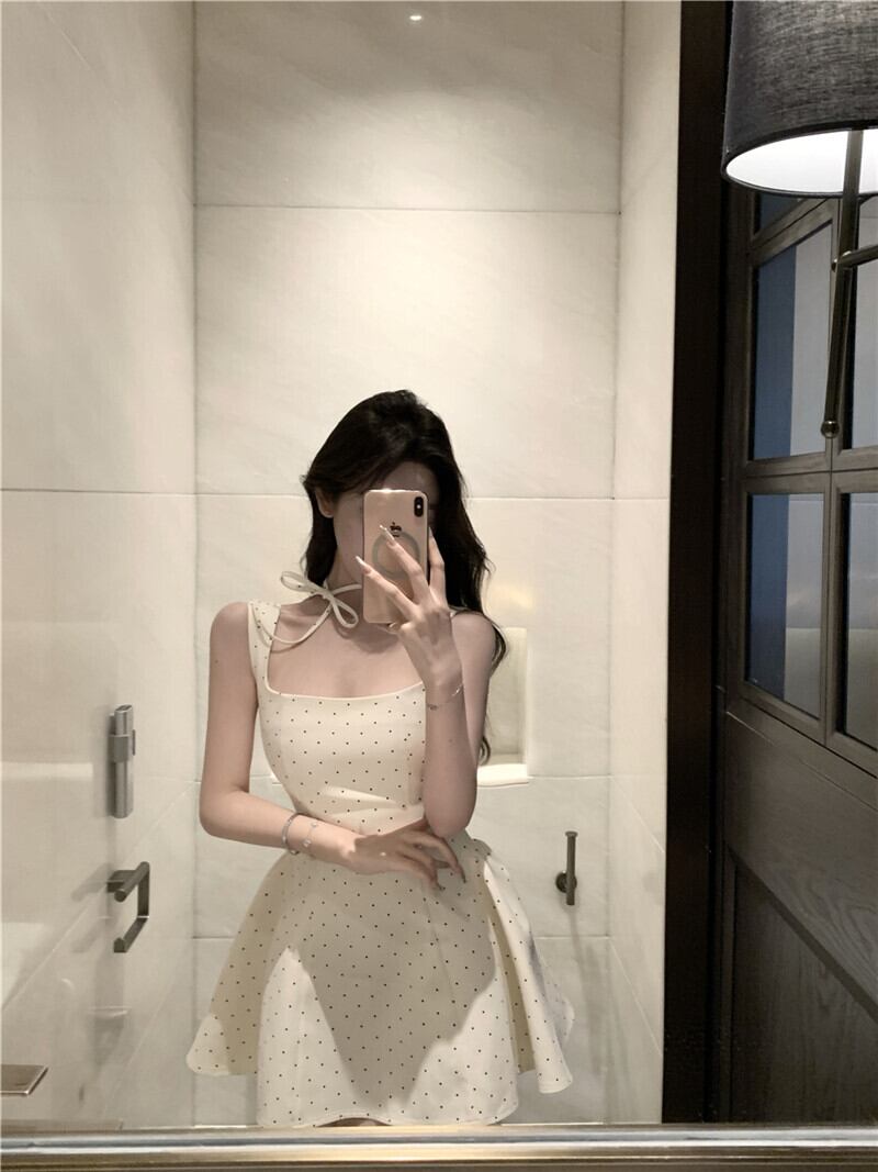 【dress】ドット柄キャミワンピース　M30065