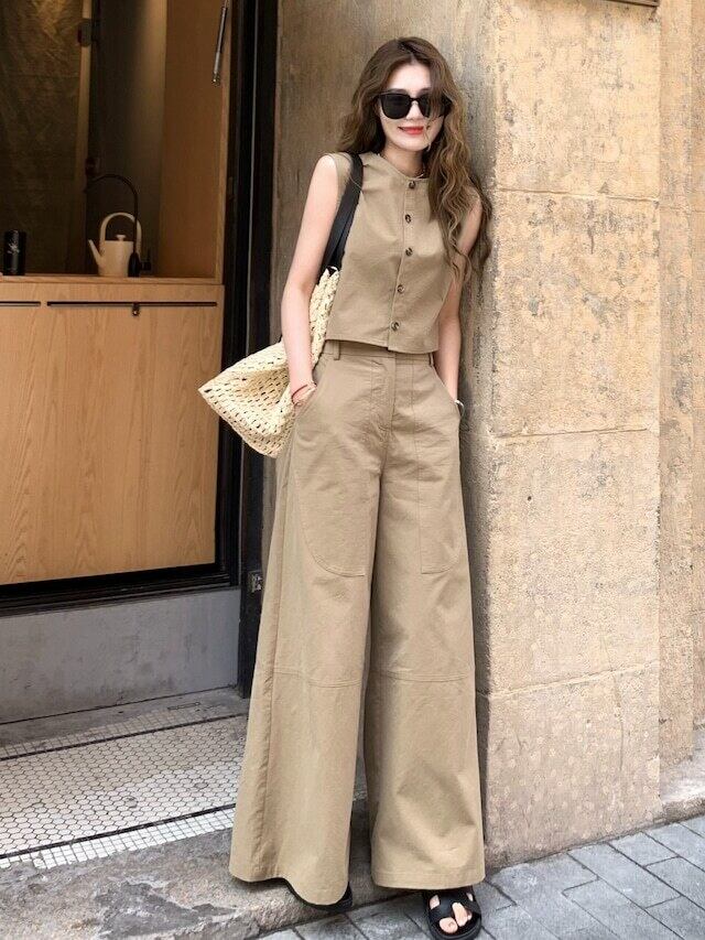 【set】2WAYタンクトップ+ワイドパンツ2点セットF7363