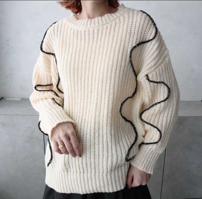 【tops】クルーネックニットセーター　M27084