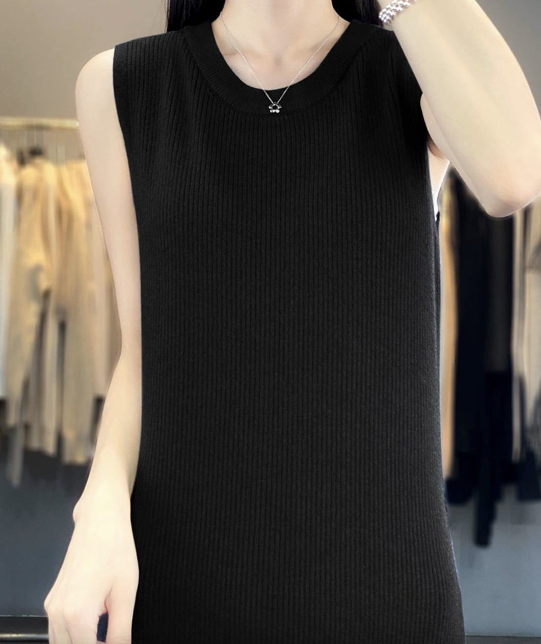 【set】ニットセーター×ベストワンピースセット　M26260