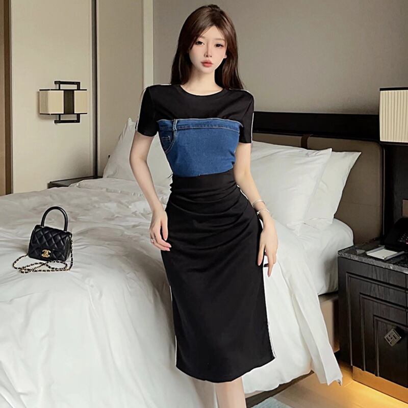 【dress】切り替えデニムワンピース G21387