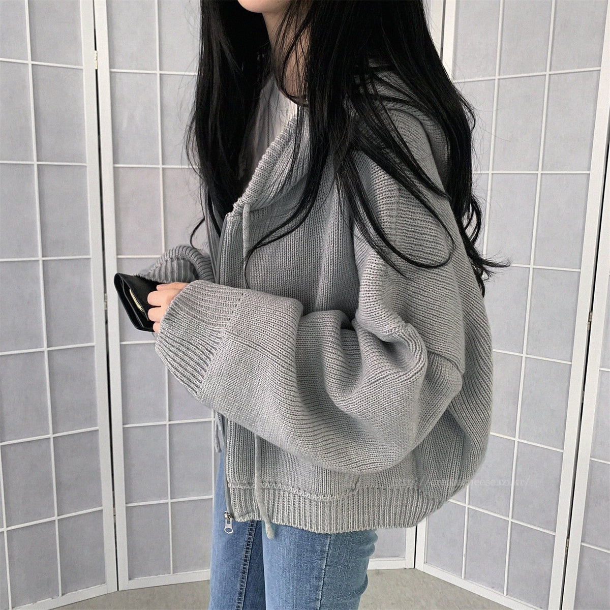 【outer】ファスナーニットカーデ　M26115