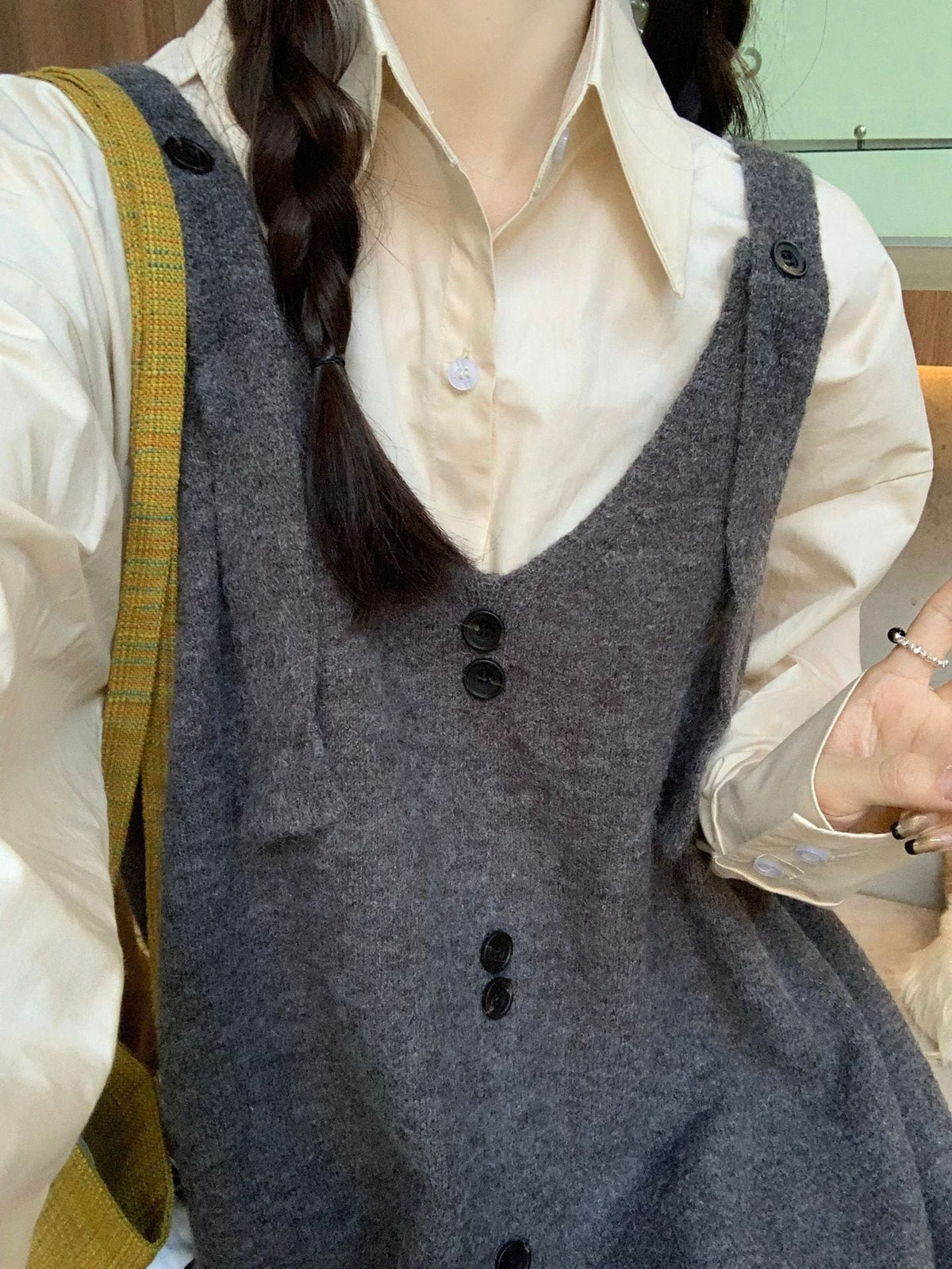 【dress】ボタンデザインベストワンピース　N2711