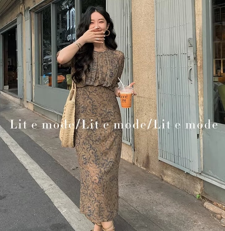 【dress】シンプルプリントワンピース G21094