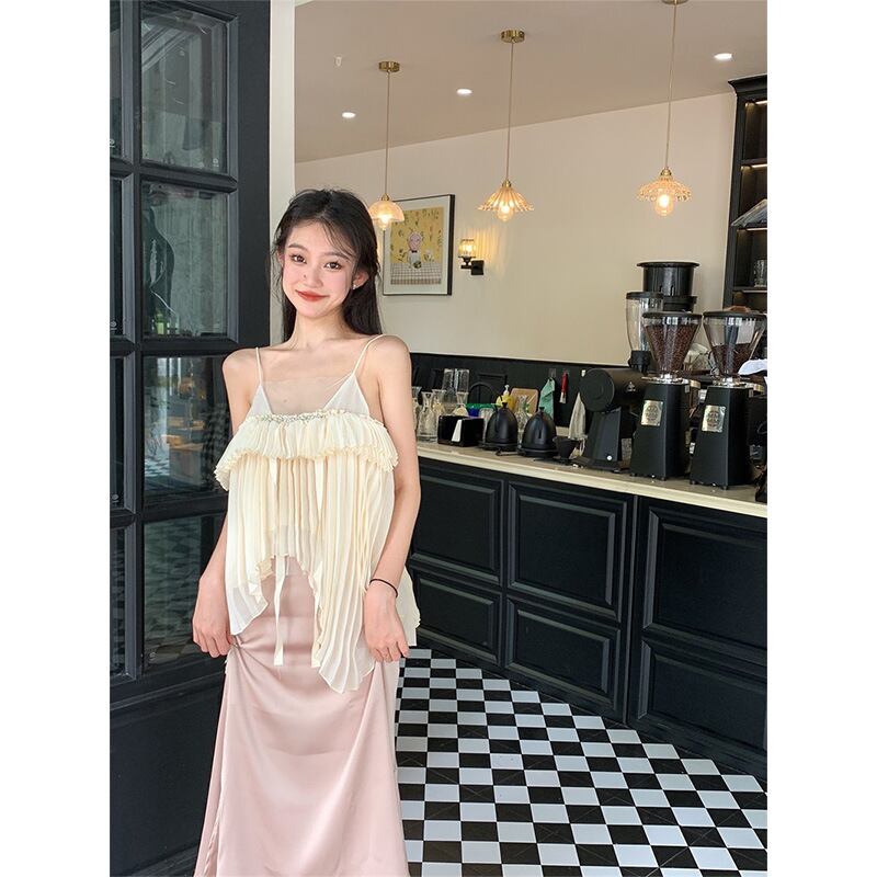 【tops】シフォンギャザーキャミソールG20098