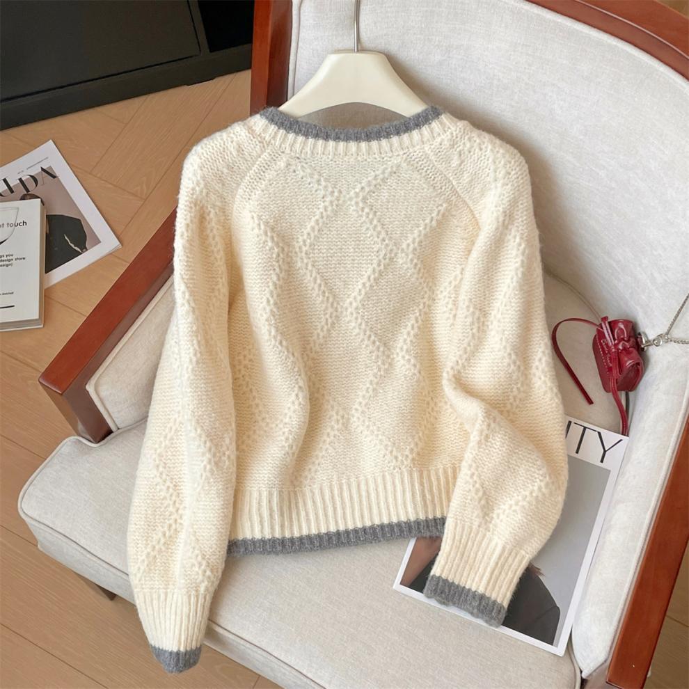 【outer】ボーダー柄ニットカーデ　M29285