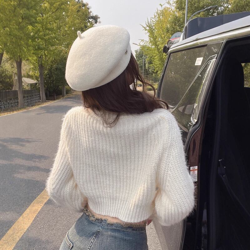 【tops】ハイネックニットトップス Q7177