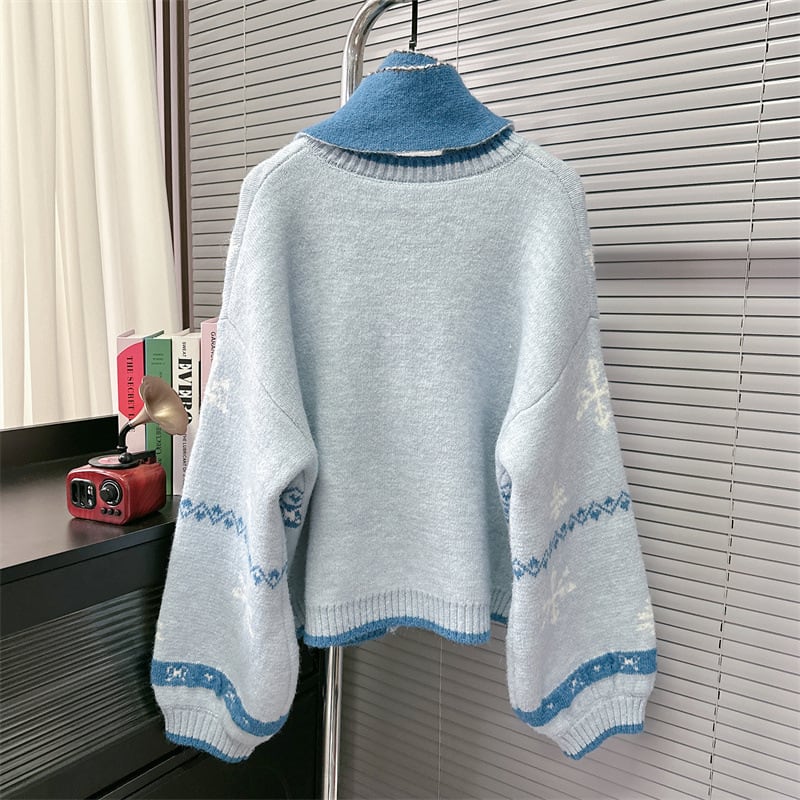 【outer】ニットカーデマフラー付き　M27909