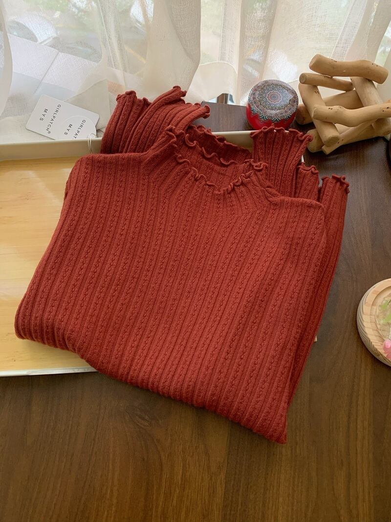 【tops】フリルニットトップス　M26833