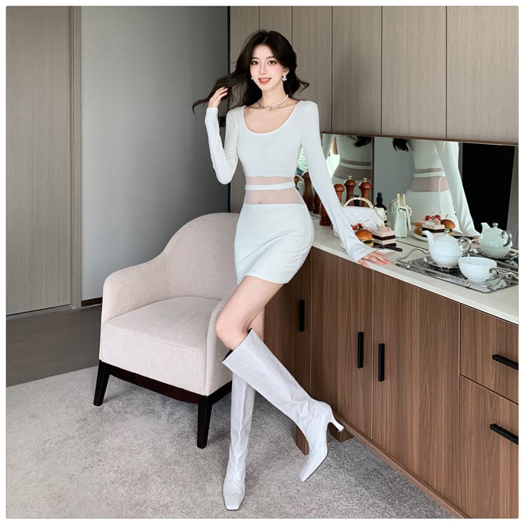 【dress】チュールドッキングワンピース　M27671