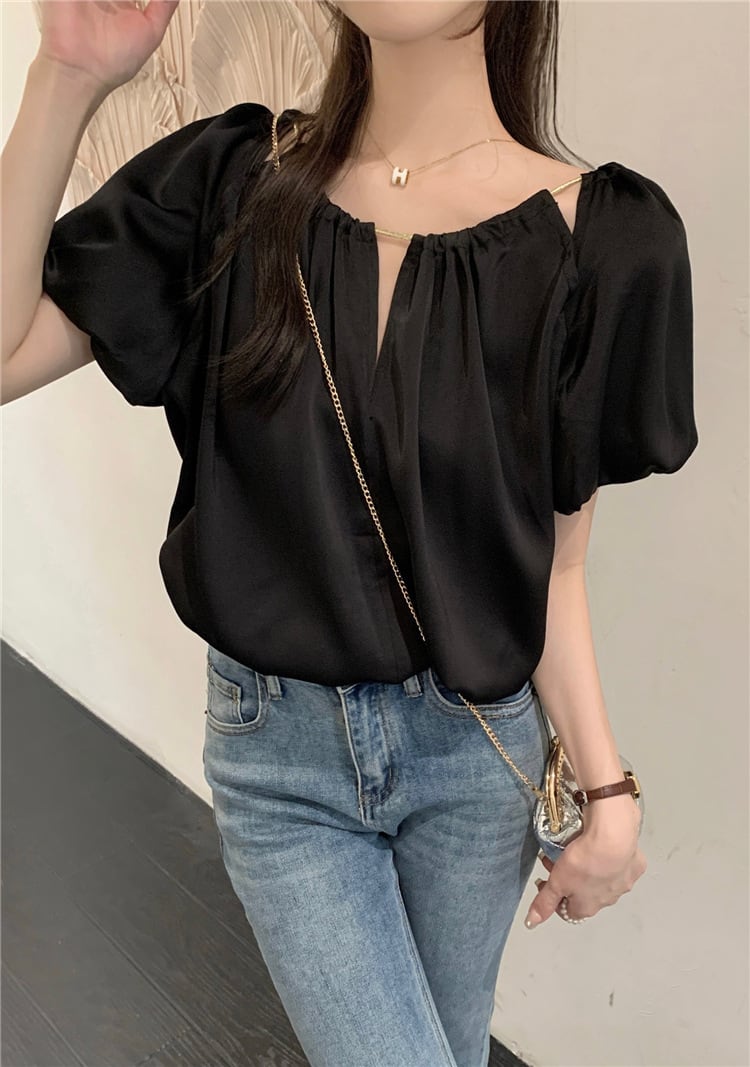 【tops】パフスリーブトップス　M25141