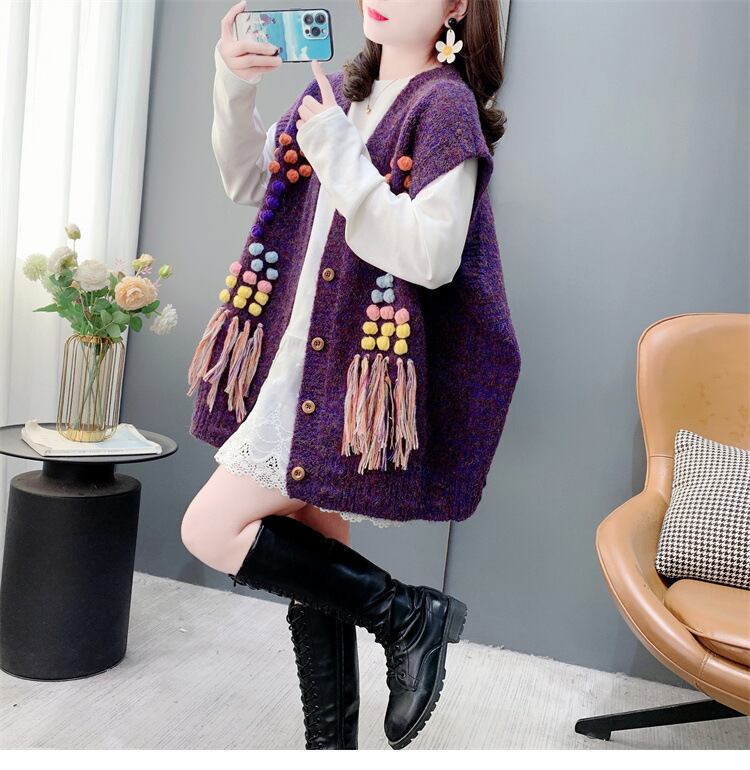 【tops】Vネックニットベスト　M28703