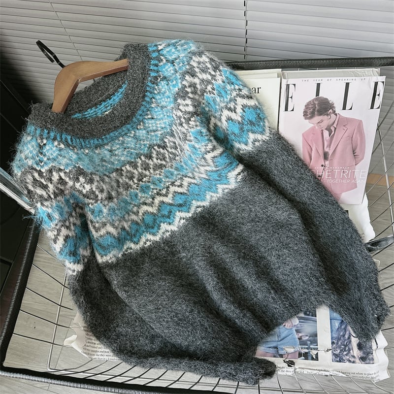 【tops】ジャカードニットセーター　M28154