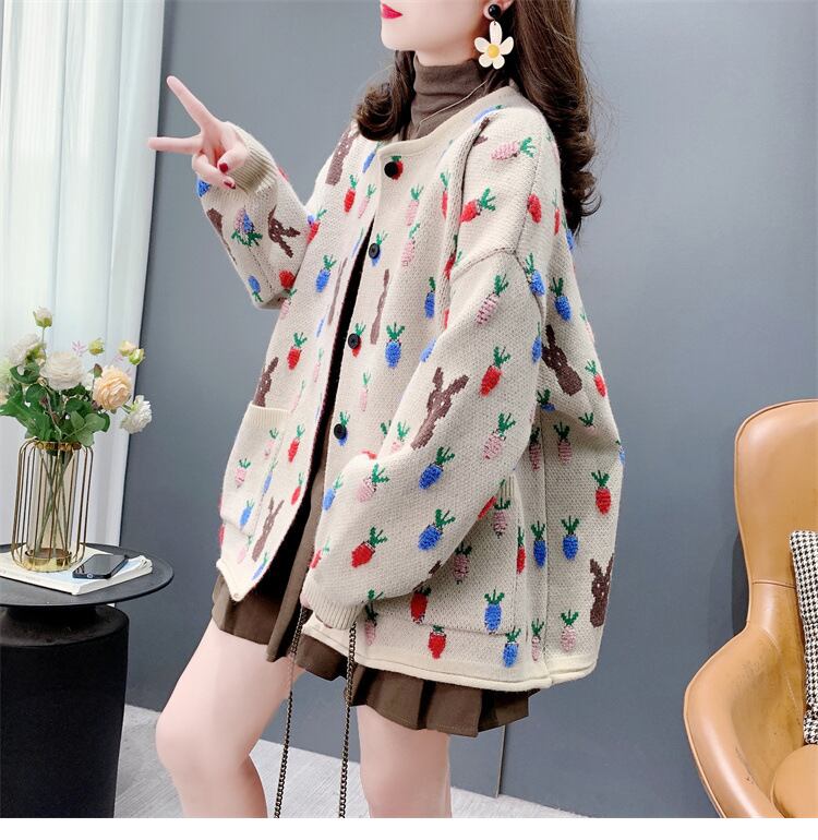【outer】ジャカードニットカーデ　M28289