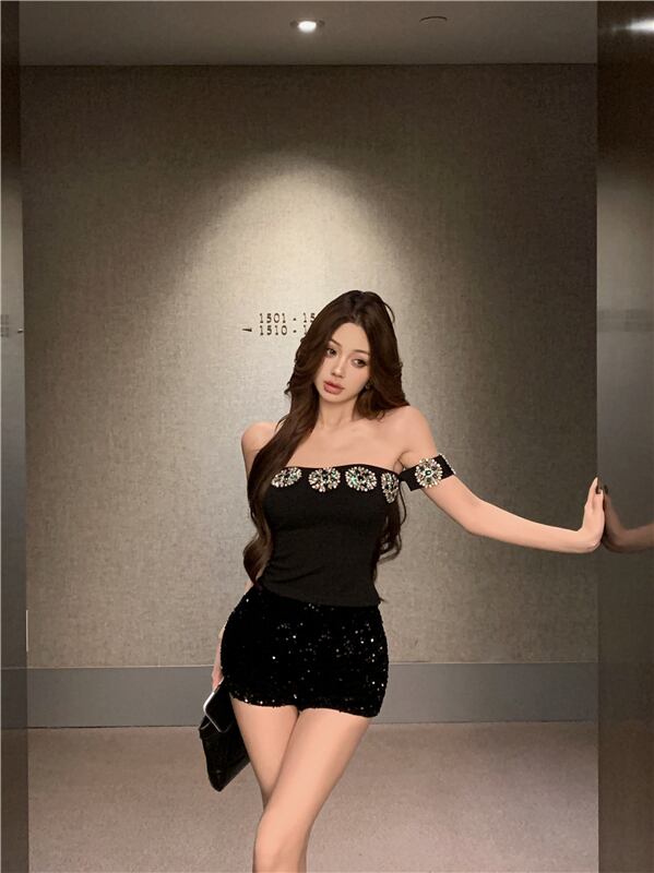 【tops】ビジューベアトップ　M30048