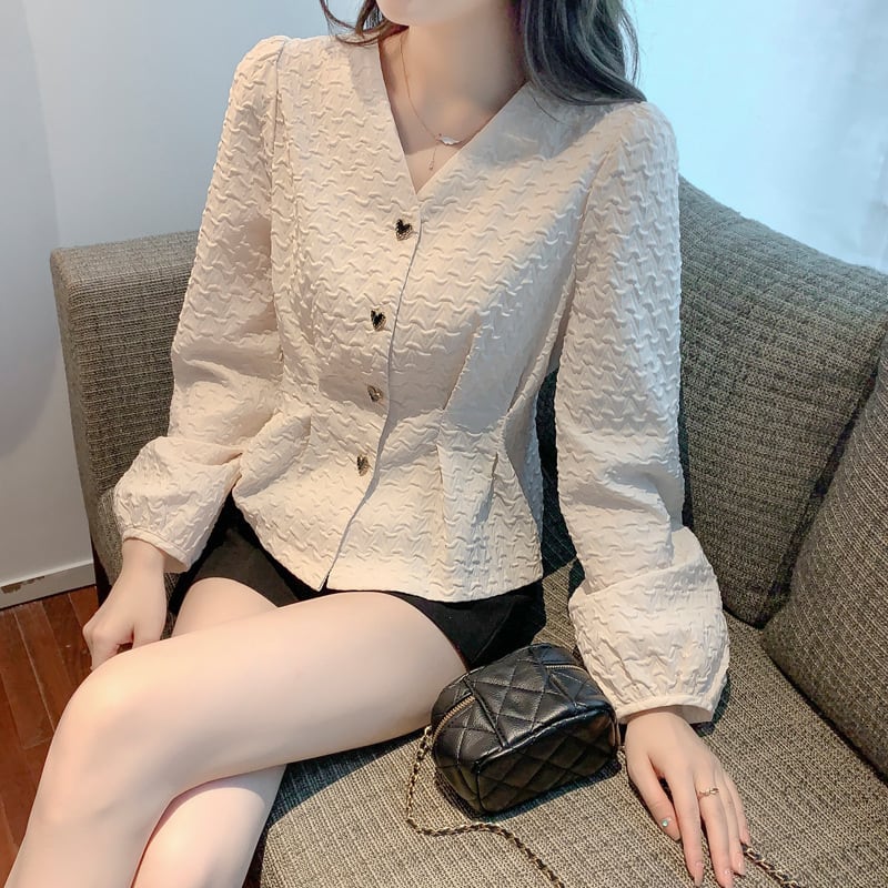【tops】Vネックシャツトップス　M28618