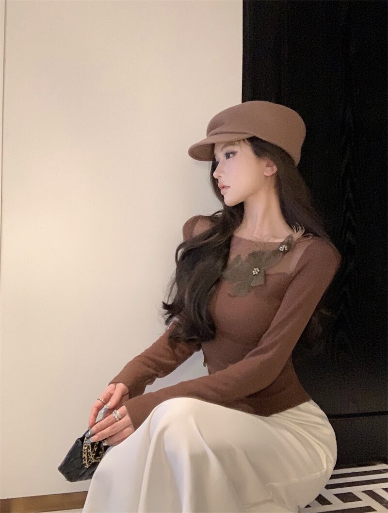 【tops】チュールコンビ立体フラワートップス　M28376