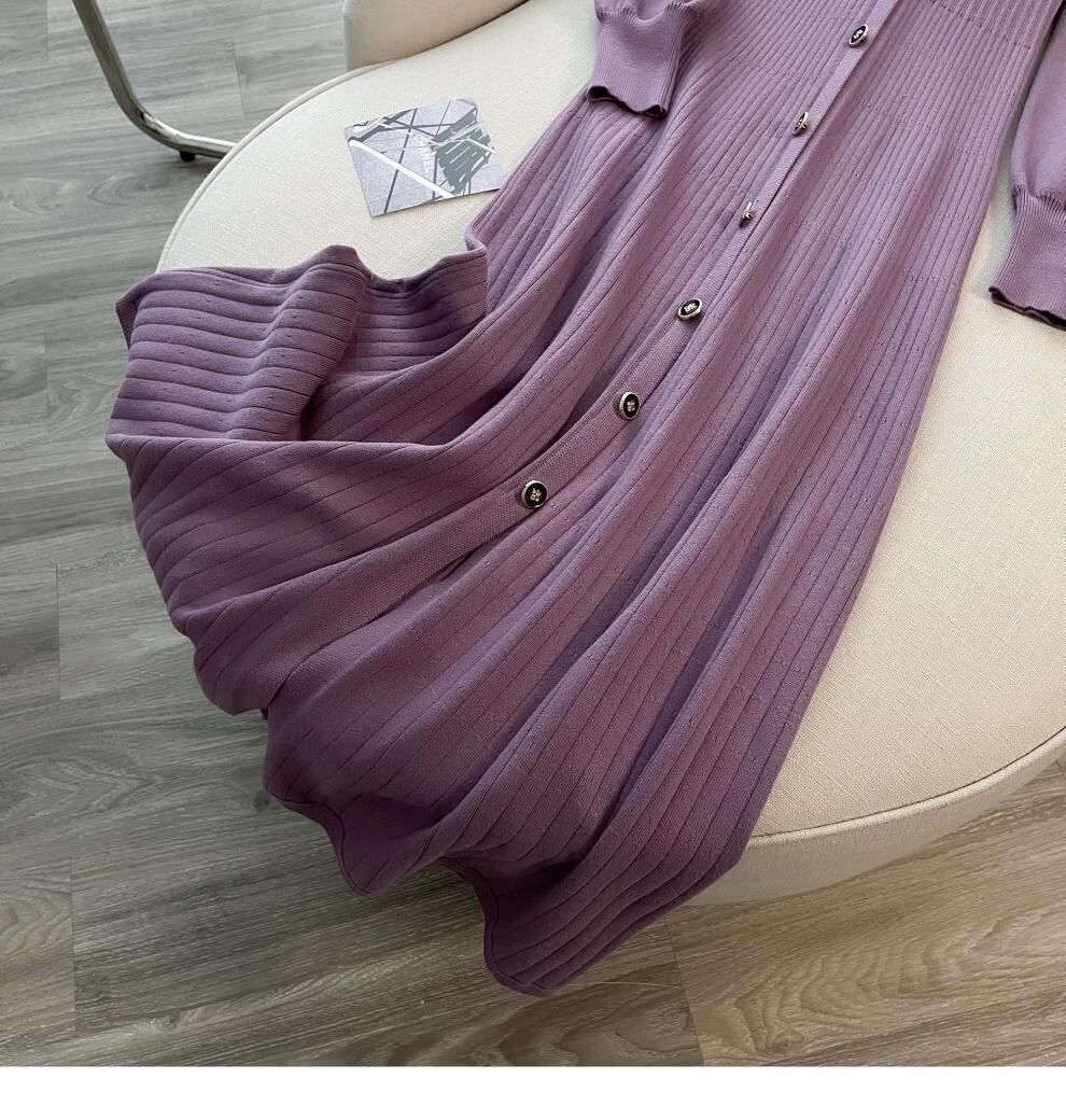 【dress】ボタンデザインニットワンピース　M18657