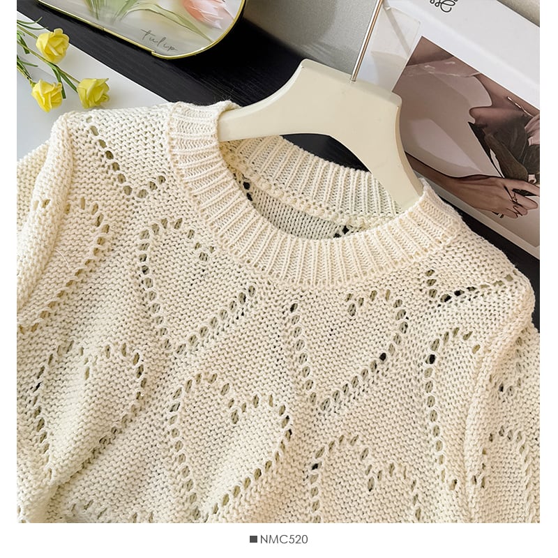 【tops】カットワークニットTシャツ　M29971