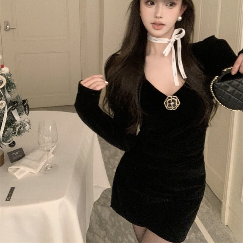 【dress】Vネックデートワンピース　M28237