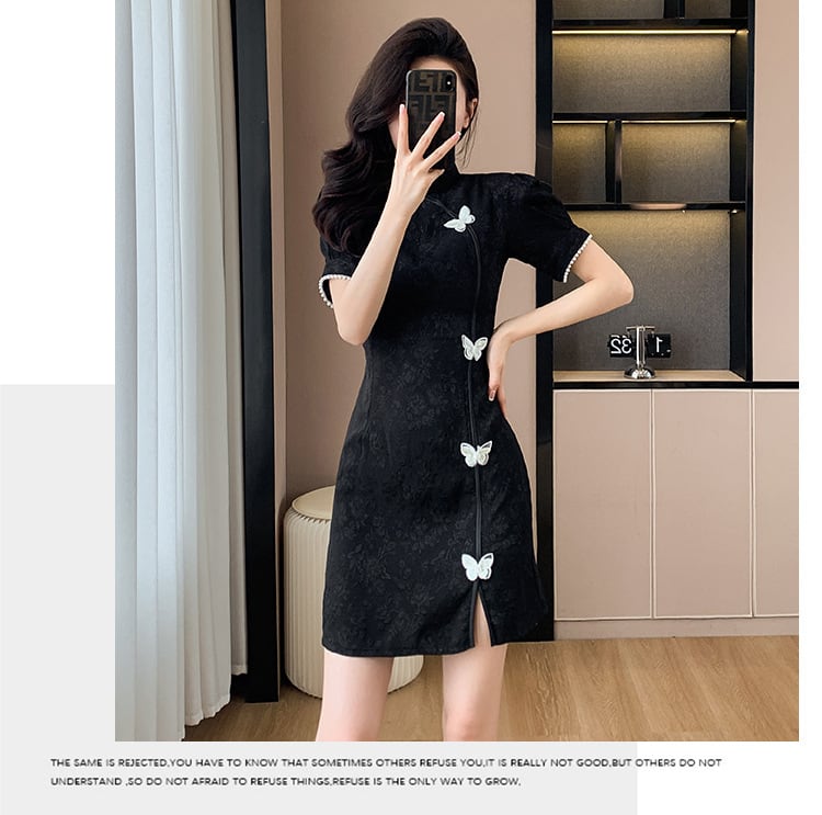 【dress】体型カバーリボンワンピース G21101