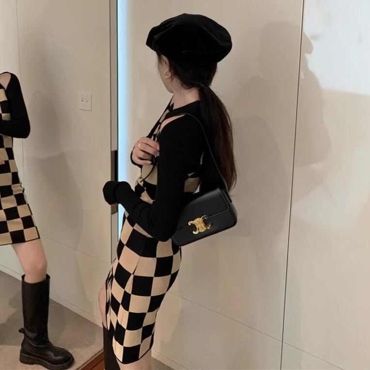 【dress】切り替えニットワンピース　M28574