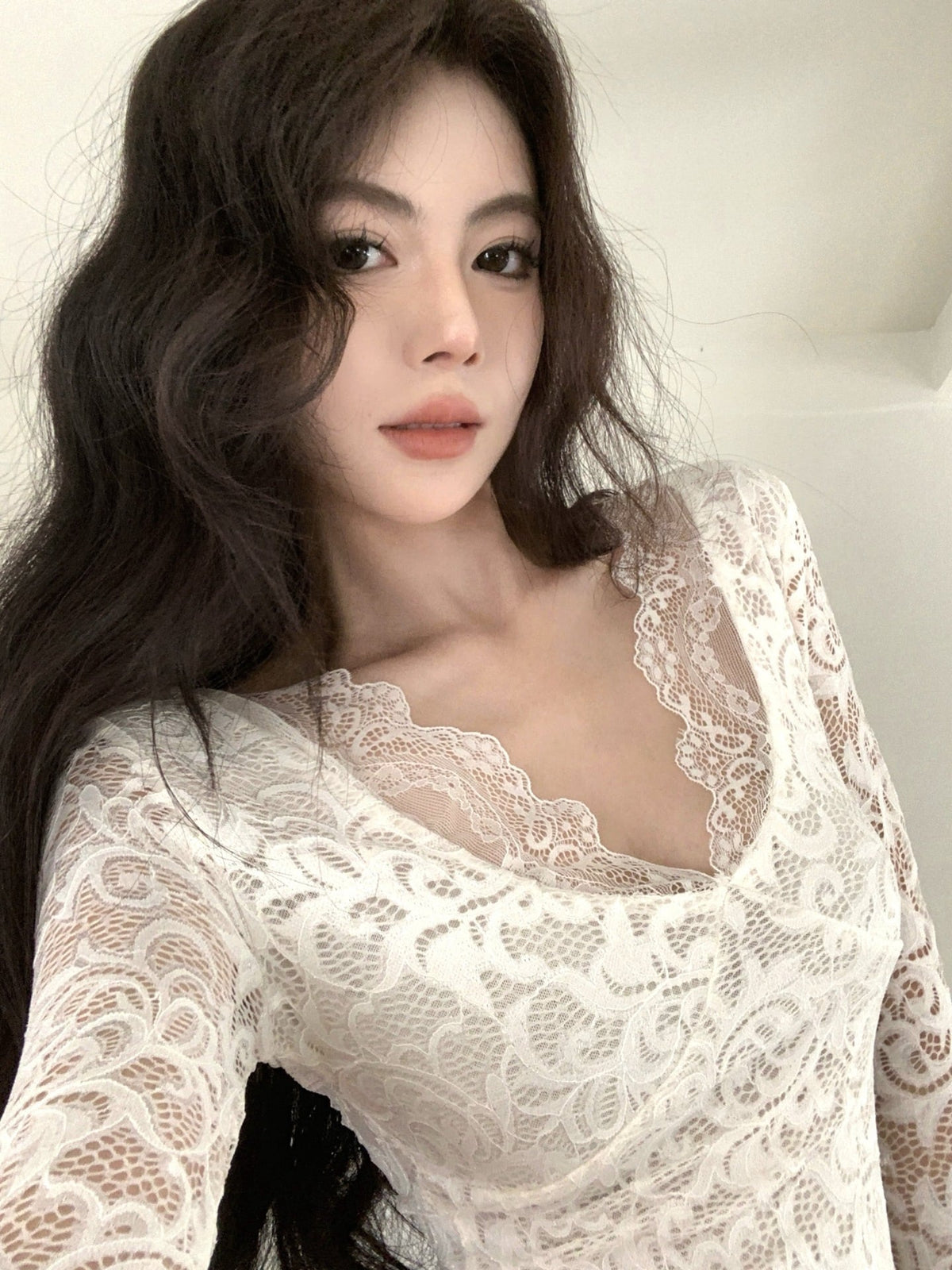 【tops】Vネックレーストップス　M27941
